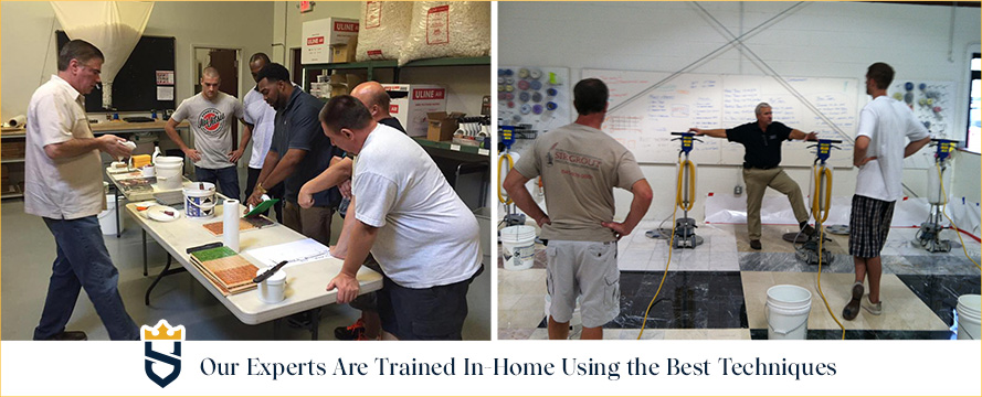 Our Grout Sealing Experts Are Trained In-Home Using the Best Techniques