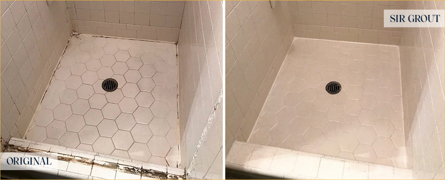 Shower Before and After a Flawless Tile Cleaning in Minneapolis, MN