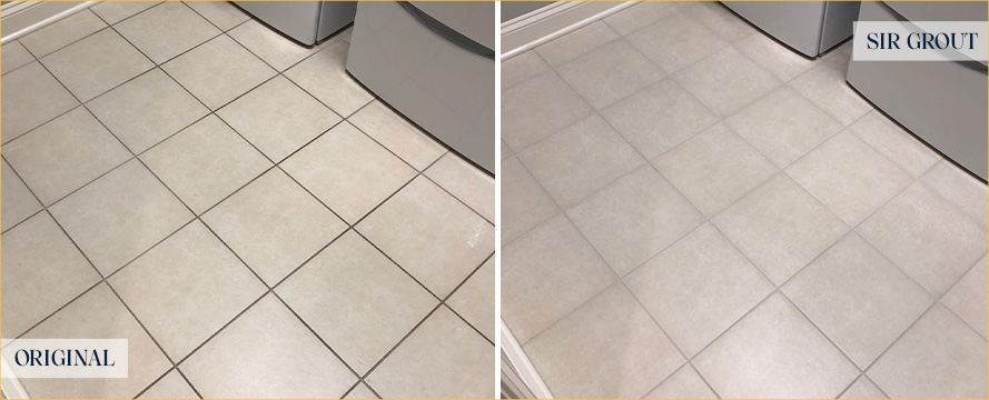 Floor Before and After a Superb Grout Sealing in Plymouth, MN