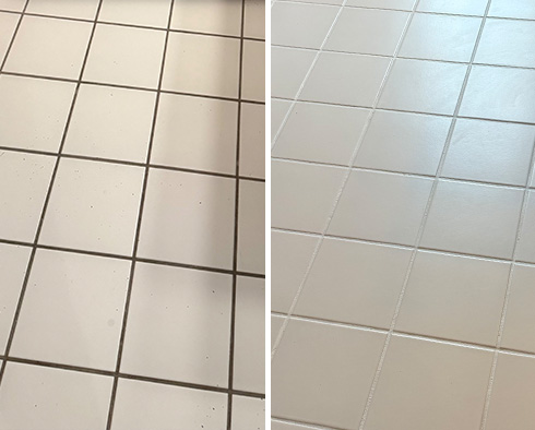 Floor Before and After a Grout Sealing in Minneapolis, MN