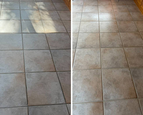 Floor Before and After a Grout Sealing in Plymouth, MN 