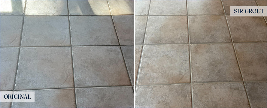 Floor Before and After a Flawless Grout Sealing in Plymouth, MN