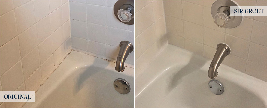 Shower Before and After Our Superb Caulking Services in Edina, MN