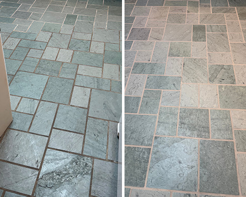Floor Before and After a Grout Sealing in Minneapolis, MN 