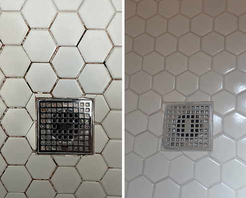 Shower Before and After a Grout Sealing in Minneapolis, MN