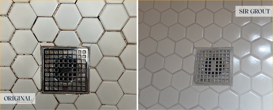Shower Before and After a Flawless Grout Sealing in Minneapolis, MN