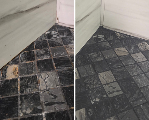 Floor Before and After a Tile Cleaning in Crystal Bay, MN