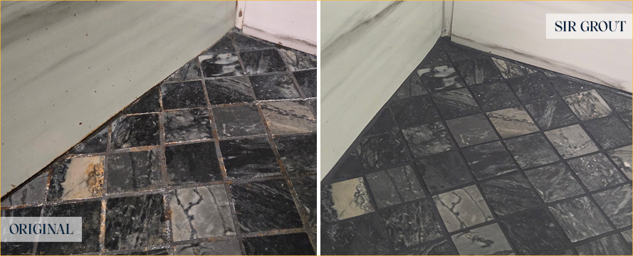 Floor Before and After an Excellent Tile Cleaning in Crystal Bay, MN